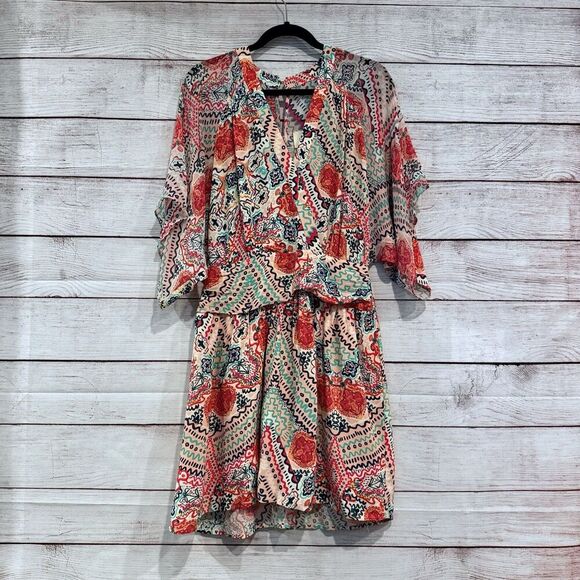 Anthropologie Maeve Siya Kimono Mini Dress Size 4 Multicolored Floral - Picture 11 of 15